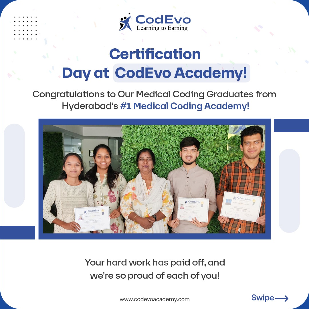 codevoacademy's tweet image. Congratulations to our newest certified Medical Coders! Your hard work has paid off, and we’re so proud of each of you!
📞 Call us now at +91 0000 216391
🌐 Visit codevoacademy.com
#MedicalCoding #MedicalCodingTraining #MedicalCodingInstitute #MedicalCodingClasses