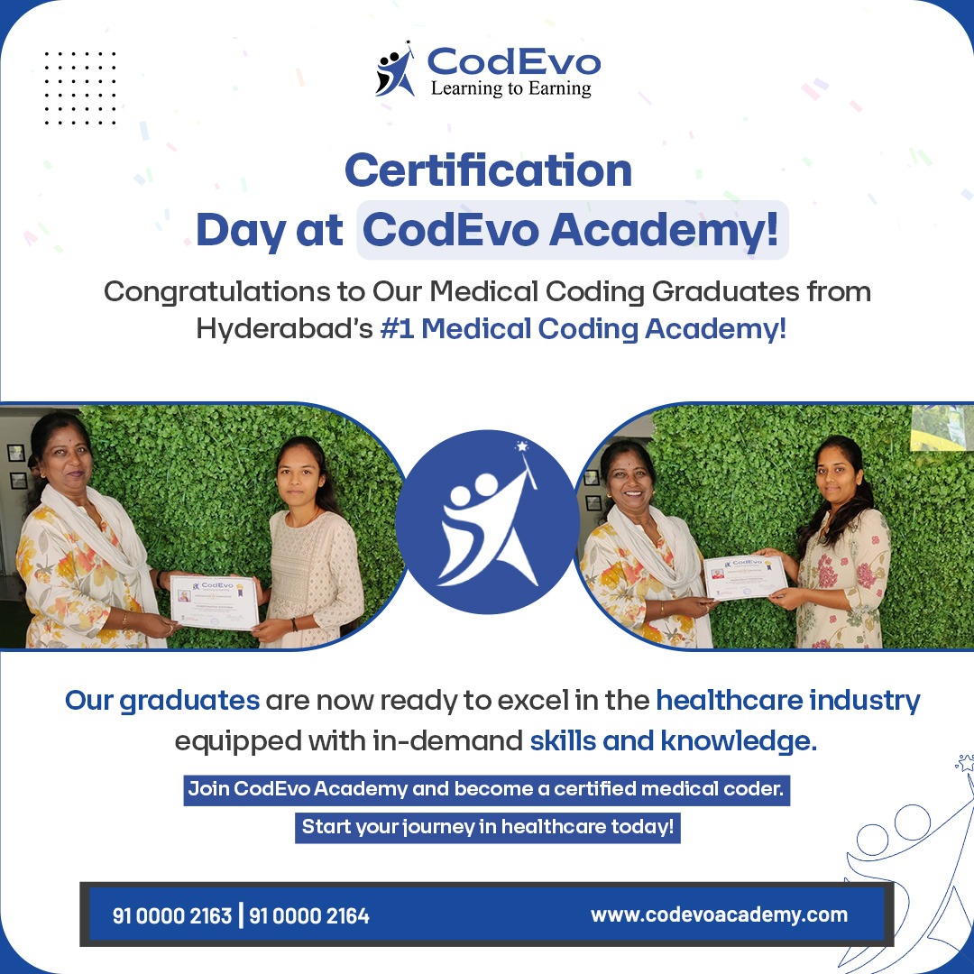 codevoacademy's tweet image. Congratulations to our newest certified Medical Coders! Your hard work has paid off, and we’re so proud of each of you!
📞 Call us now at +91 0000 216391
🌐 Visit codevoacademy.com
#MedicalCoding #MedicalCodingTraining #MedicalCodingInstitute #MedicalCodingClasses