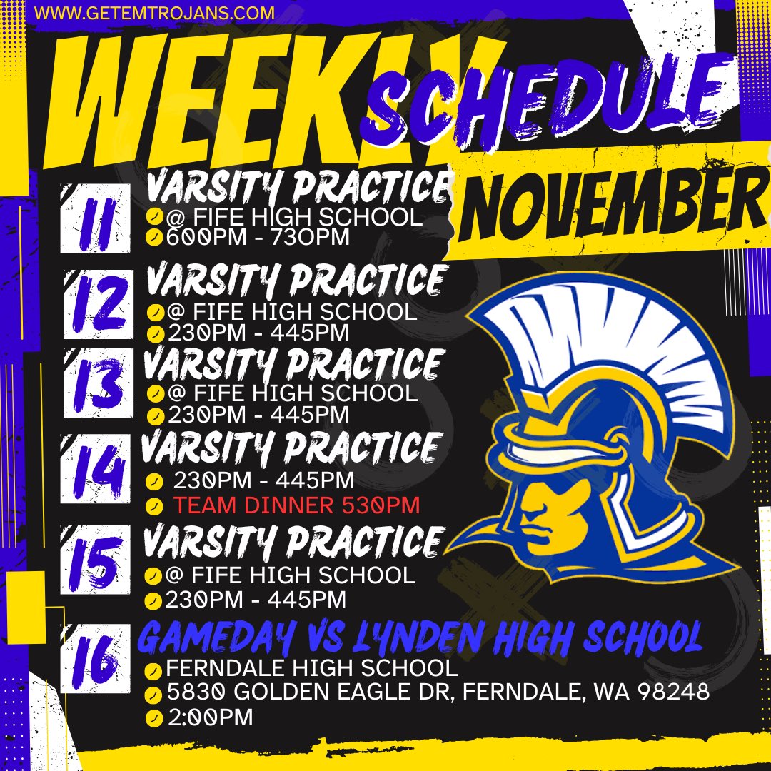 This week’s schedule!