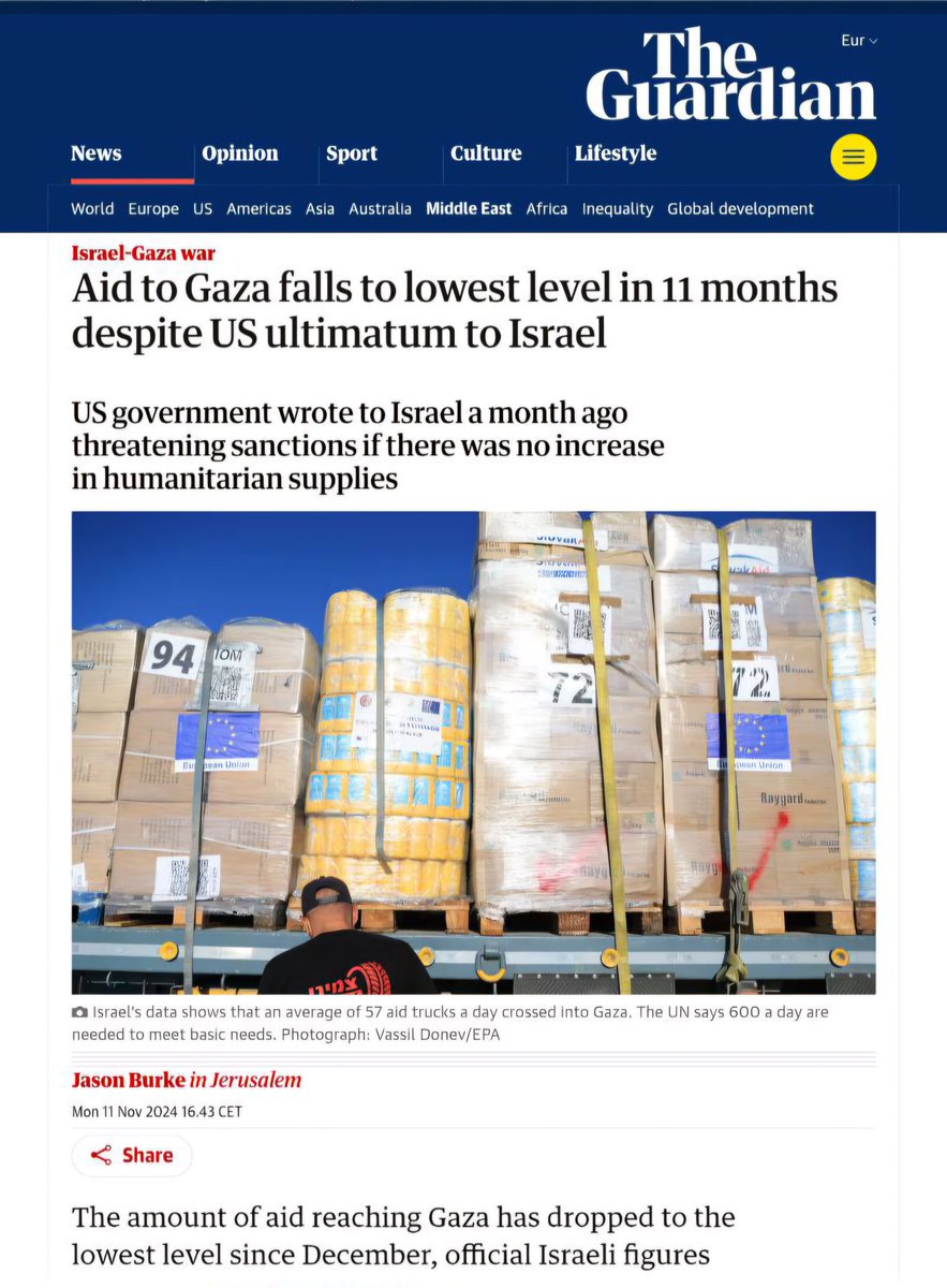 Roberto Reale (@reale_scenari) on Twitter photo #12novembre Dopo oltre un anno di guerra totale a #Gaza non sappiamo quasi più niente. Quanti siano civili dilaniati dalle bombe, ostaggi ancora vivi. I nostri "grandi media" paiono ormai disinteressati. Solo <a href="/guardian/">The Guardian</a> apre con crollo aiuti alimentari. Onore a chi fa informazione #12novembre Dopo oltre un anno di guerra totale a #Gaza non sappiamo quasi più niente. Quanti siano civili dilaniati dalle bombe, ostaggi ancora vivi. I nostri "grandi media" paiono ormai disinteressati. Solo <a href="/guardian/">The Guardian</a> apre con crollo aiuti alimentari. Onore a chi fa informazione