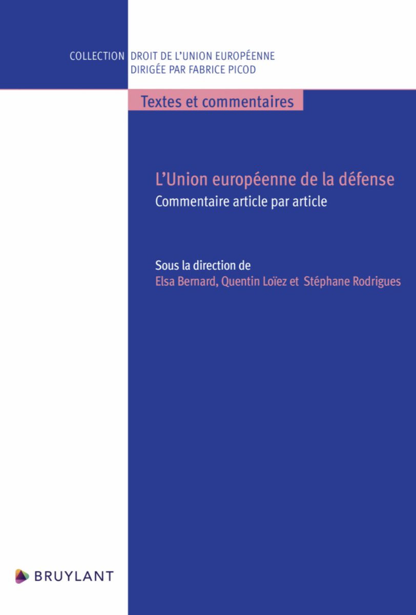 Daniel Fiott (@danielfiott) on Twitter photo Je suis très heureux de partager mon dernier chapitre de livre. Pour cet excellent livre sur la défense européenne, j'analyse l'article 173 TFUE sur l'industrie européenne de la défense. Merci <a href="/_ElsaBernard/">Elsa Bernard</a> <a href="/S_Rodrigues_EDS/">Stéphane Rodrigues</a> et Quentin Loïez!
Lire: larcier-intersentia.com/fr/l-union-eur… Je suis très heureux de partager mon dernier chapitre de livre. Pour cet excellent livre sur la défense européenne, j'analyse l'article 173 TFUE sur l'industrie européenne de la défense. Merci <a href="/_ElsaBernard/">Elsa Bernard</a> <a href="/S_Rodrigues_EDS/">Stéphane Rodrigues</a> et Quentin Loïez!
Lire: larcier-intersentia.com/fr/l-union-eur…