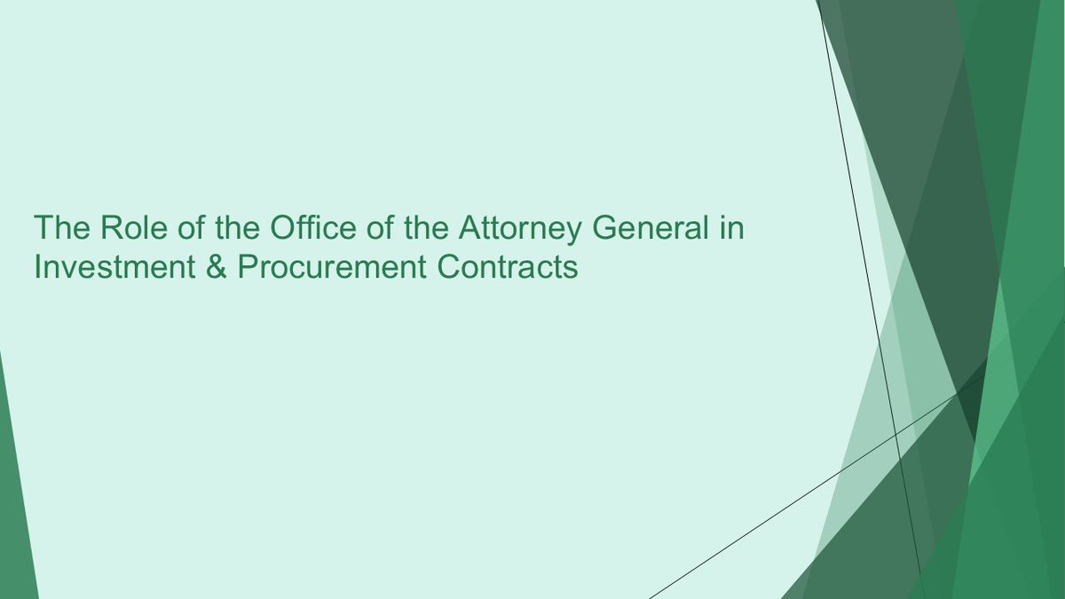 Zimbabwe Environmental Law Association (ZELA) (@zela_infor) on Twitter photo DAY 1 RECAP:
Patience Rashai <a href="/RashaiPati12702/">Patience Rashai</a> explained the role of the Office of the Attorney General in Investment & Procurement Contracts.
The role of the AG's office in procurement contracts is to:
· Draft procurement laws (drafting).
· Draft and review procurement DAY 1 RECAP:
Patience Rashai <a href="/RashaiPati12702/">Patience Rashai</a> explained the role of the Office of the Attorney General in Investment & Procurement Contracts.
The role of the AG's office in procurement contracts is to:
· Draft procurement laws (drafting).
· Draft and review procurement