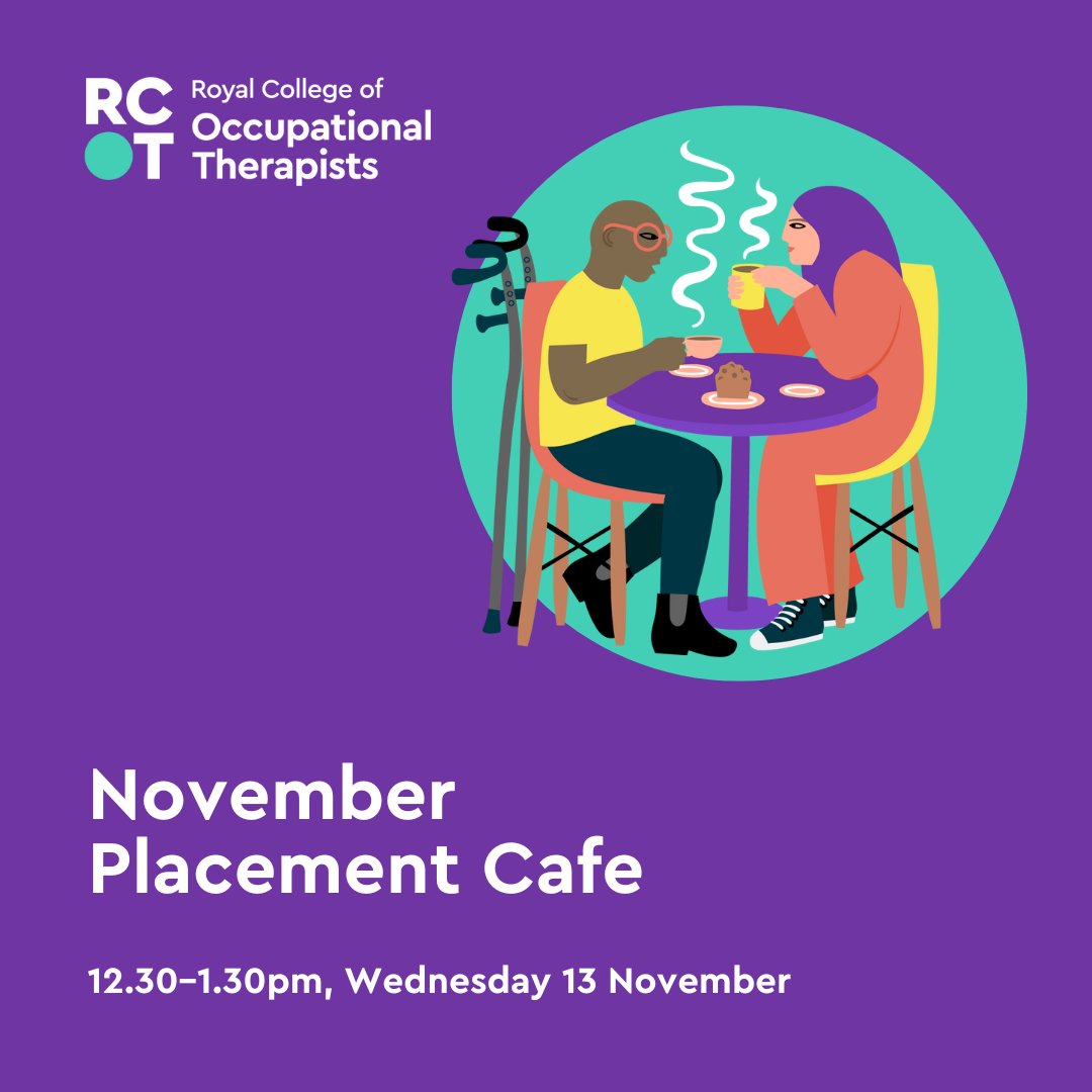 Royal College of Occupational Therapists (@thercot) on Twitter photo Join our November Placement café from 1–2pm, Wednesday 13 November.
Find out about an interactive online resource to support implementation of the AHP Educator Career Framework and FutureNHS Practice Education Training Workspace.
Email education@rcot.co.uk to get the invite. Join our November Placement café from 1–2pm, Wednesday 13 November.
Find out about an interactive online resource to support implementation of the AHP Educator Career Framework and FutureNHS Practice Education Training Workspace.
Email education@rcot.co.uk to get the invite.