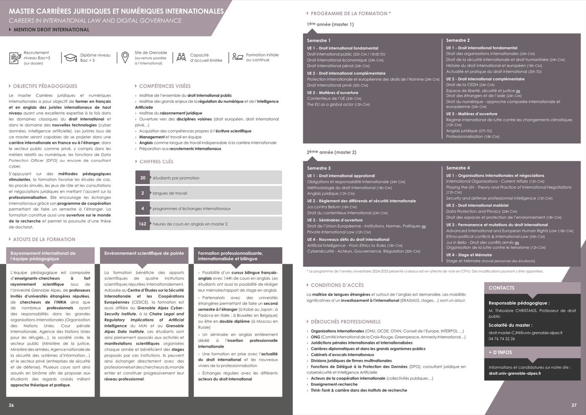 Proud of my students from the Master’s in Intal &amp; Digital Law <a href="/UGrenobleAlpes/">Université Grenoble Alpes</a>! 🎉 The next gen of experts in Intl. Law, Data Protection, <a href="/AI_Regulation/">Chair Legal & Regulatory Implications #AI</a> &amp; Cybersecurity Law. 🚀 
Our bilingual program wth a truly unique blend of courses!

Future’s bright with these leaders! 🌟