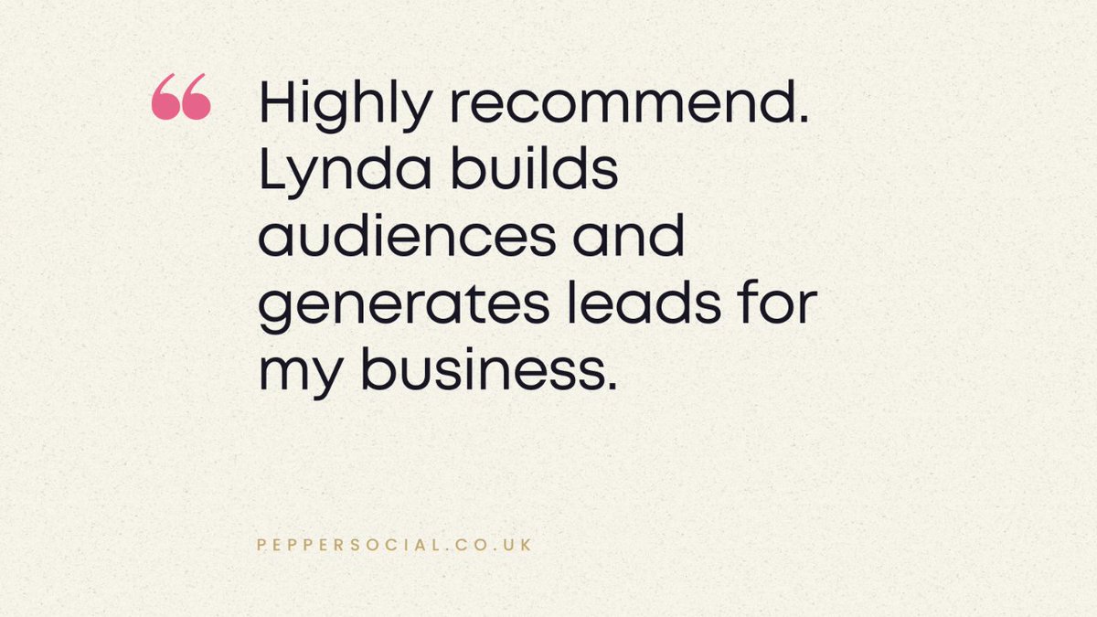 📈 Need more leads? I generate leads through targeted social media strategies, helping your business grow.
"Highly recommend. Lynda builds audiences and generates leads."
New client slots available. More at peppersocial.co.uk/social-media-m…
#PepperSocial #Cheshire