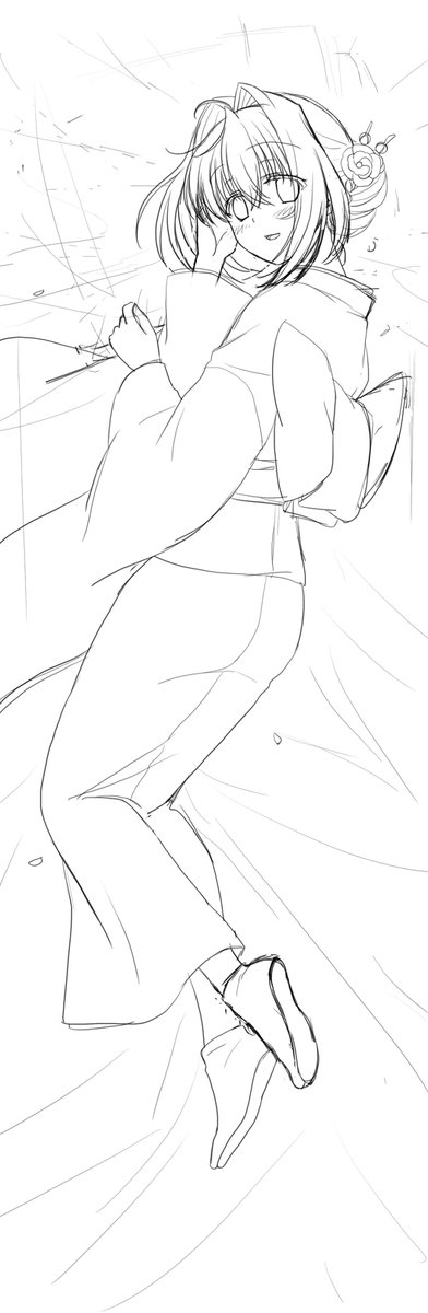 冬コミの抱き枕カバー表のラフ～
こみ1で出してたのを描きなおしました
裏面はちょっとえっちっちになる予定😃 