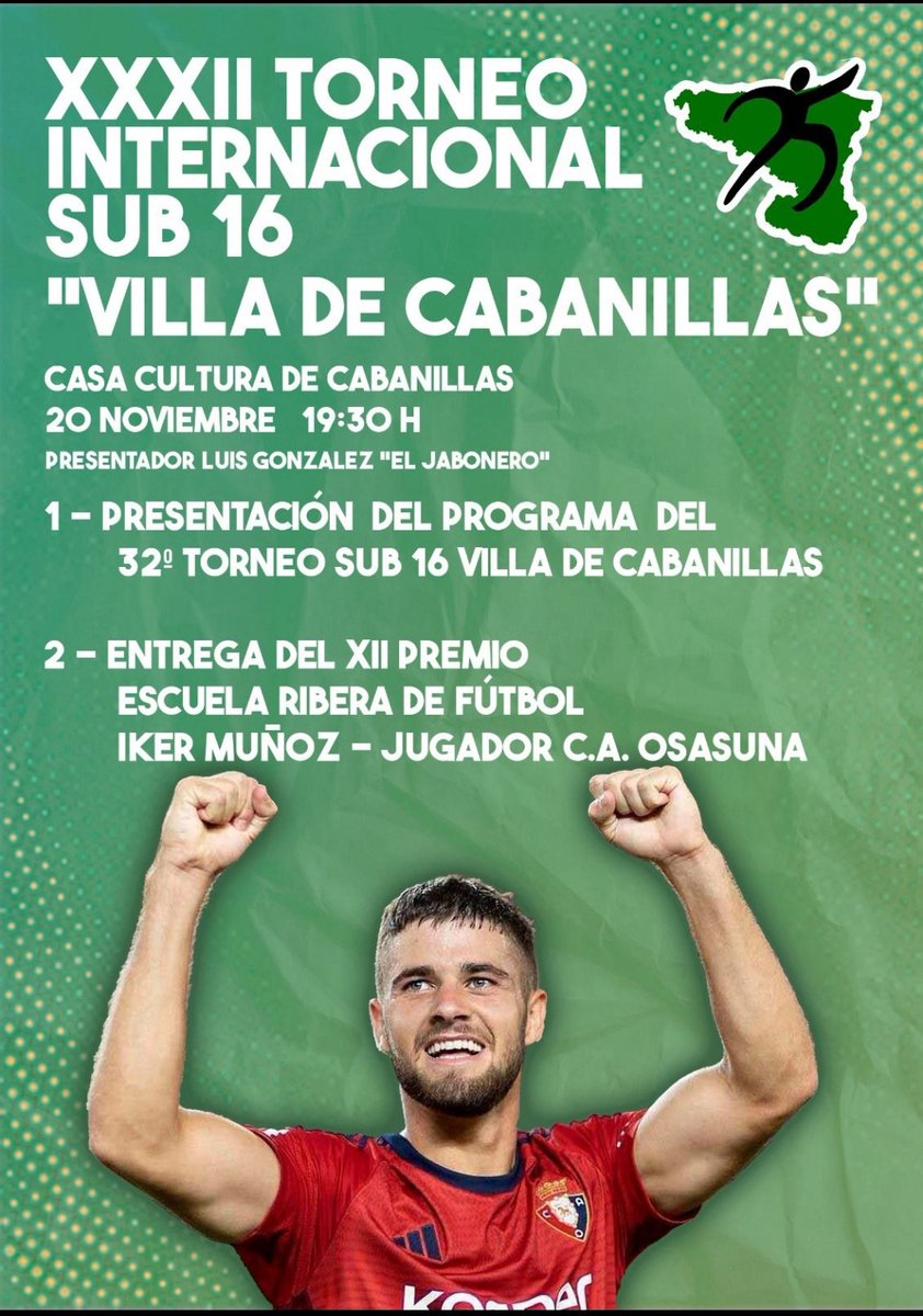 escuelaribera91's tweet photo. XII PREMIO DE LA ESCUELA RIBERA DE FUTBOL https://t.co/IFXQf3pUDL https://t.co/4a835N1Q5W