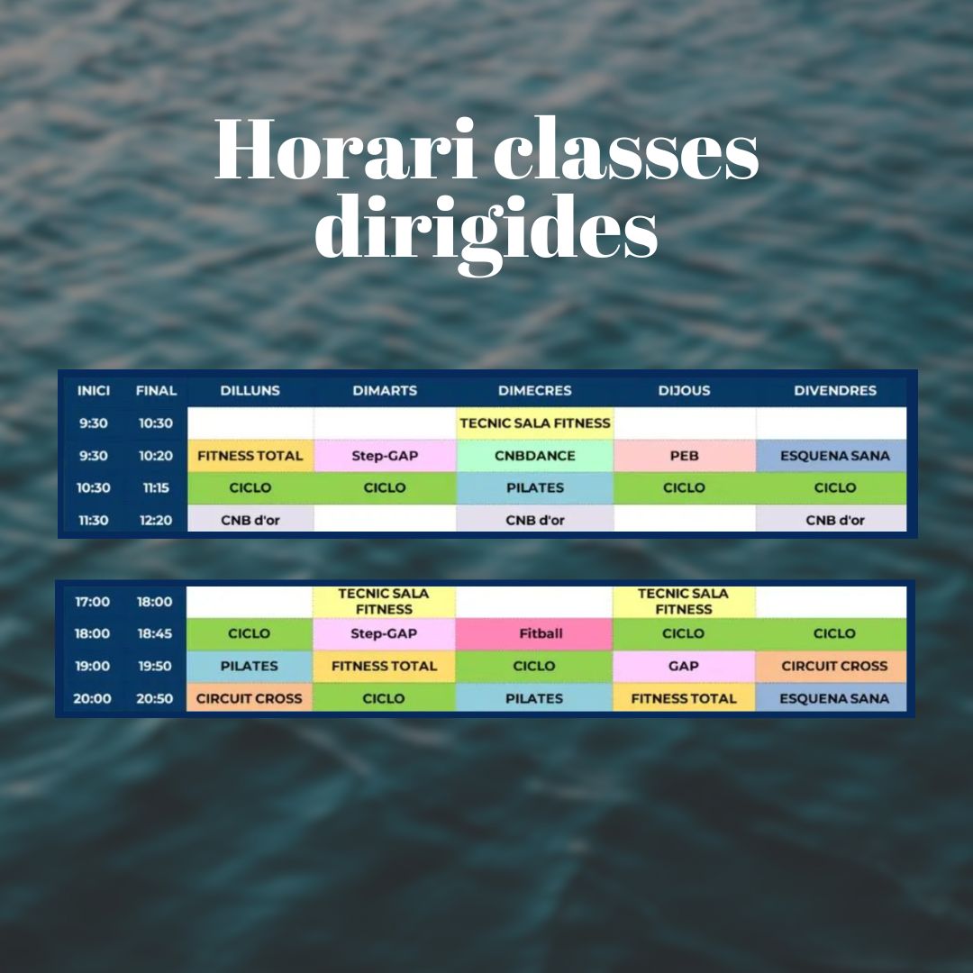 Escolliu les vostres classes preferides i deixeu  les excuses a casa. 💪

💙 Us esperem a les classes dirigides!

#CNBadalina
