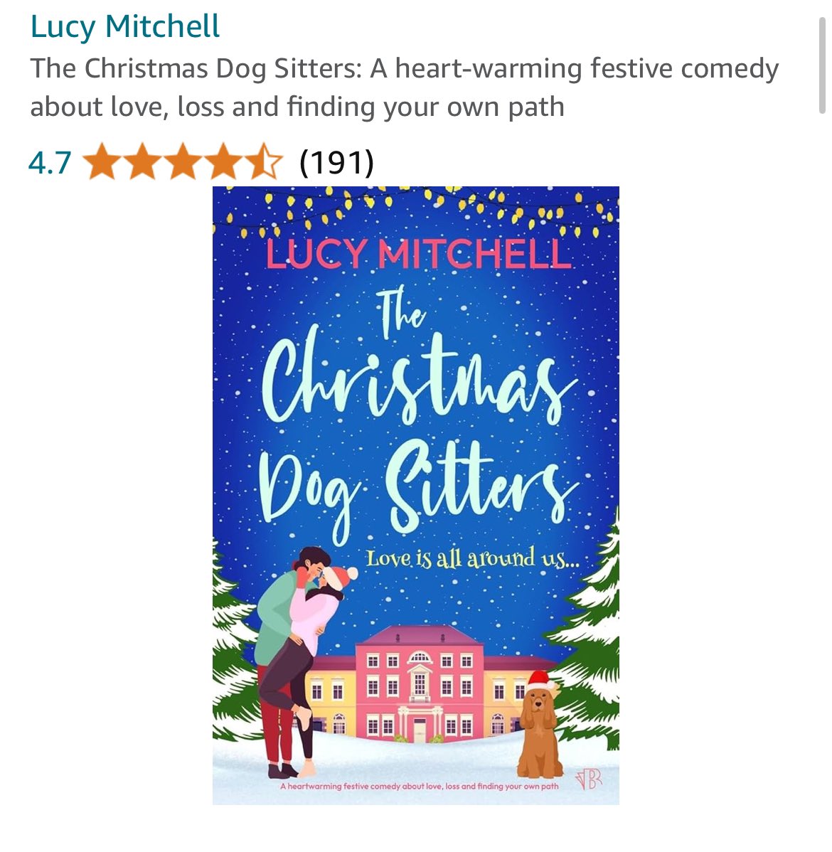 Heading for 200 reviews 🚀

When life feels like a storm, sometimes it takes a mischievous spaniel and a handsome builder to bring the sunshine back. 🎄🐶

⭐️⭐️⭐️⭐️⭐️ ‘I love, love, love this book.’

#tuesnews 
#christmasbooks 

🎄💘amzn.to/3X96xv5