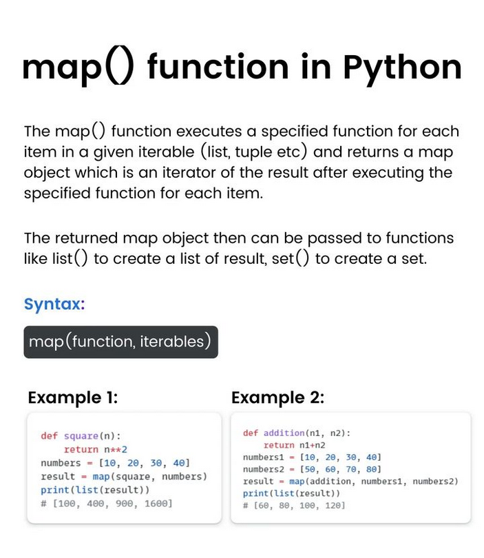 map() function in Python. #python #programming #developer #programmer # ...