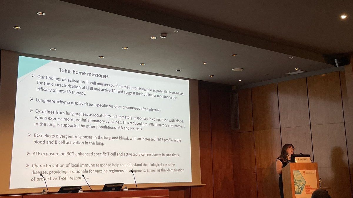 Irene Latorre de <a href="/GTRecerca/">IGTP</a> comienza el segundo día de las XXVIII Jornadas Internacionales sobre Tuberculosis #TB24 con una charla sobre el perfil inmunológico local y sistémico en respuesta a la TB.