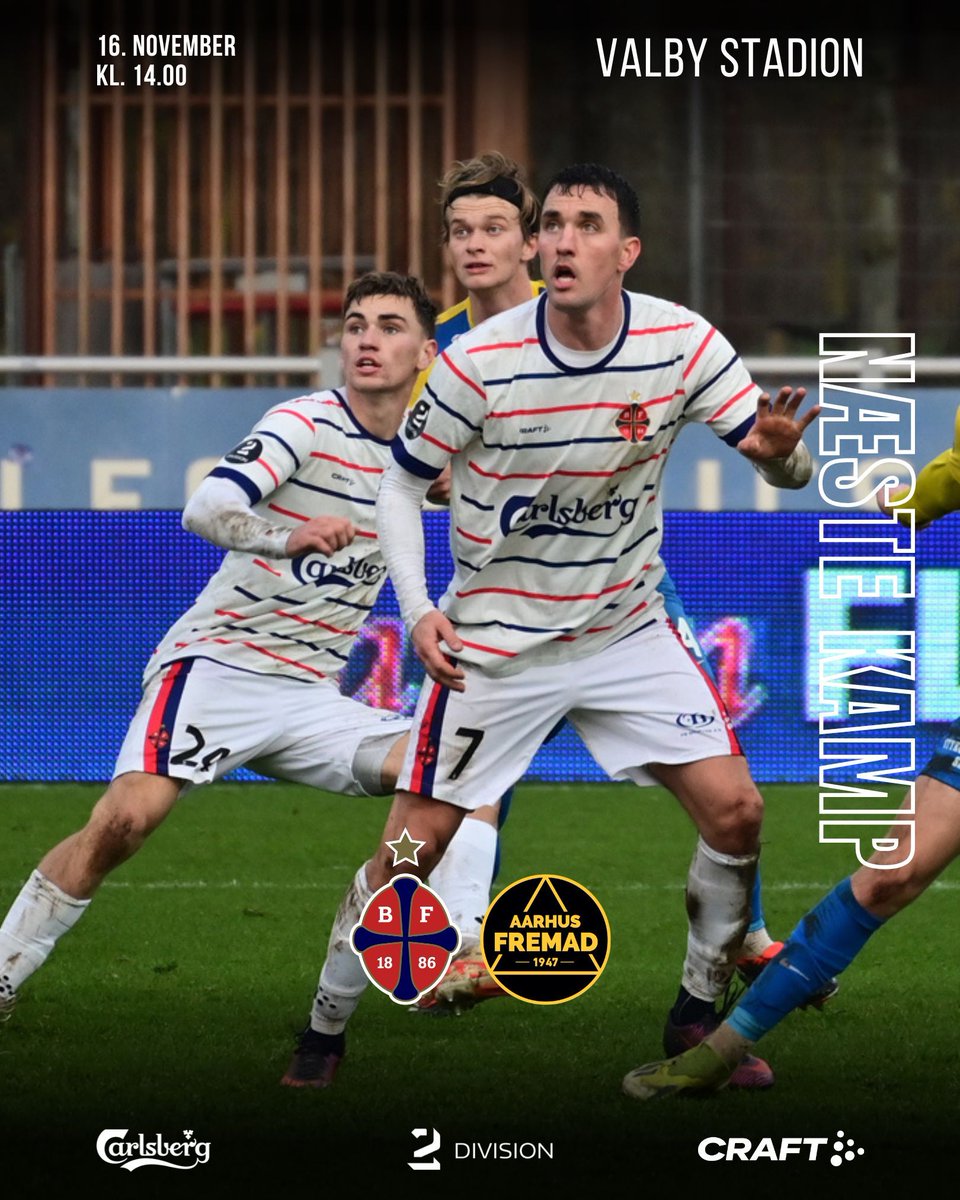 Efterårets sidste kamp!

Aarhus Fremad kommer på besøg på lørdag og vi skal slutte efteråret ordentligt af.

Kom på stadion og støt holdet i jagten på tre vigtige point 🔴🔵

🎟️ boldbillet.dk/show/event/bk-…