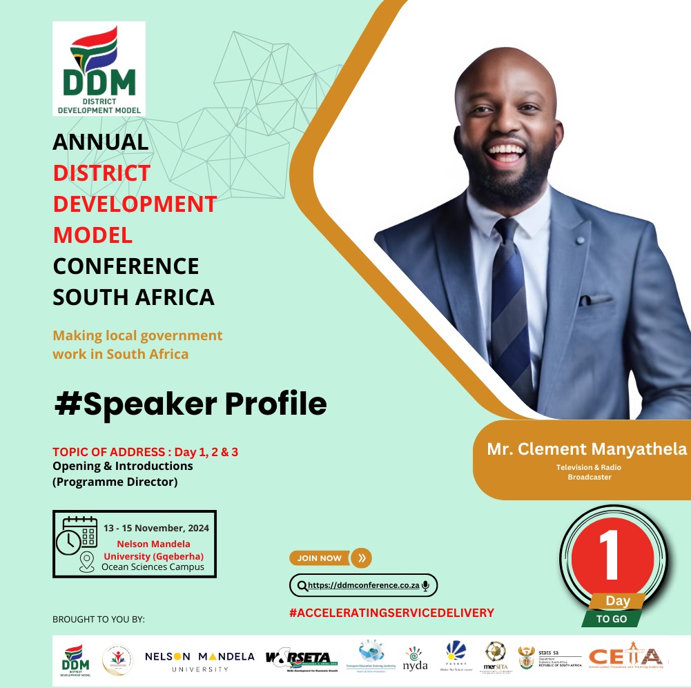 real_sacgra's tweet image. 🌟 1 Day Left! 🌟 SACGRA hosts the 2nd Annual DDM Conference at Nelson Mandela University! Join us in putting the country first with impactful dialogue and partnerships. #DDMConference2024 #SACGRA
@MandelaUni