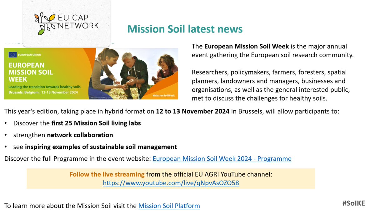 eucapnetwork's tweet photo. Orsolya Frizon Somogyi @EUAgri presents #HorizonEurope news:
🌱Strategic dialogue on the future of EU #agriculture: goals incl. knowledge sharing & skills
🌱Cluster 6 calls 2025 in preparation📣
🌱New #AKIS advisory & thematic networks
🌱#EUAgriFoodDays & #MissionSoilWeek
#SoIKE https://t.co/MHeTIiOSEg