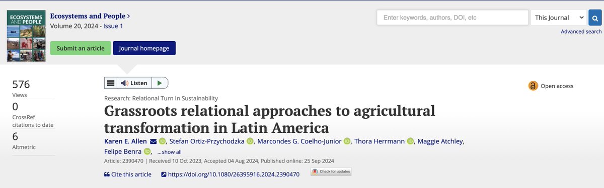 Ecosystems and People (@esandpeople) on Twitter photo New research challenges market-based approaches to sustainability, highlighting how relational values in grassroots agricultural movements in Latin America drive transformative action: tandfonline.com/doi/full/10.10… (SP) <a href="/coelhocondes/">Marcondes Coelho-Junior</a> #Agriculture #RelationalValues #FoodSystems New research challenges market-based approaches to sustainability, highlighting how relational values in grassroots agricultural movements in Latin America drive transformative action: tandfonline.com/doi/full/10.10… (SP) <a href="/coelhocondes/">Marcondes Coelho-Junior</a> #Agriculture #RelationalValues #FoodSystems