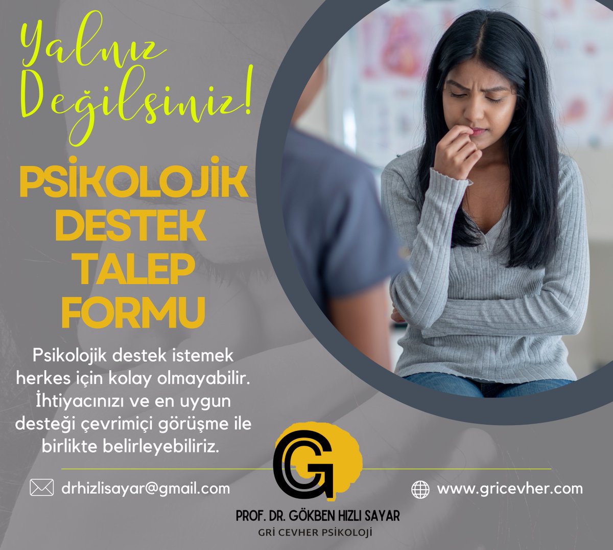 Ruh sağlığı hizmetlerine ulaşım dil, ekonomi, damgalama, mesafe gibi bir çok nedenle kısıtlı olabilir. Yanınızdayız. Bize ulaşın, nasıl yardımcı olabiliriz, neler yapılabilir birlikte düşünelim. Bu bir sosyal sorumluluk çalışmasıdır. 
forms.gle/ejZ3xPkyhRotPh…