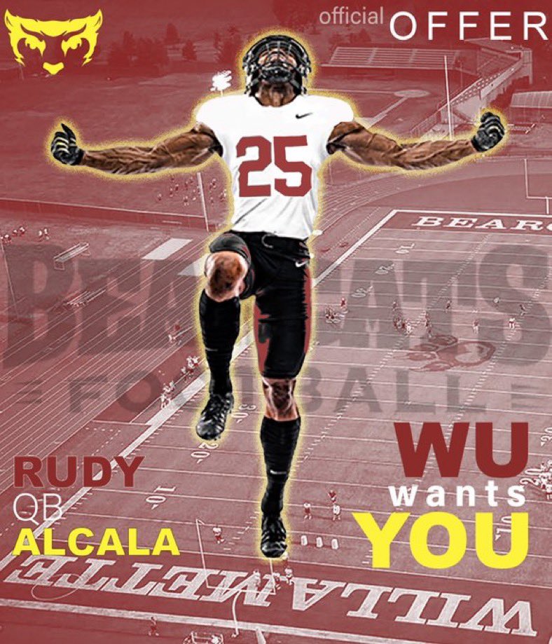 Rudy Alcala (@rudyalcalaqb1) on Twitter photo After some great conversations with <a href="/CoachPgonz/">Peter Gonzalez</a> I have been blessed to receive and offer from Willamette❕
#AGTG <a href="/WillametteFB/">Willamette Football</a> After some great conversations with <a href="/CoachPgonz/">Peter Gonzalez</a> I have been blessed to receive and offer from Willamette❕
#AGTG <a href="/WillametteFB/">Willamette Football</a>