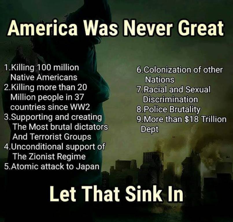Simon_A_Wood's tweet photo. @USTourofDuty America was never "great".

#RightWingFail https://t.co/Uc9iMwOuqF