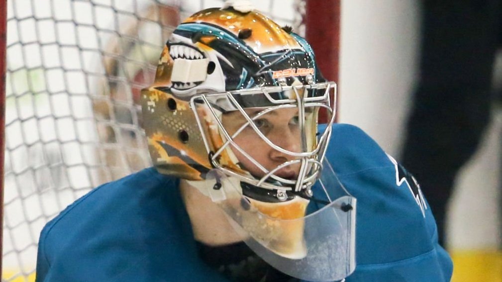 sjsharkshistory's tweet photo. #VeteransDay #MaskMonday
Though not a #SJSharks alum, this was goaltender Parker Gahagen's mask w/#SJBarracuda in 2017-18.
*4yrs West Point
*Army 2nd Lt
*1st Brigade Combat Strike Team, 4th Infantry Div (2 Army commendation medals)
*Honorably discharged active duty 2022 as Cpt https://t.co/fqBVyGBsNA