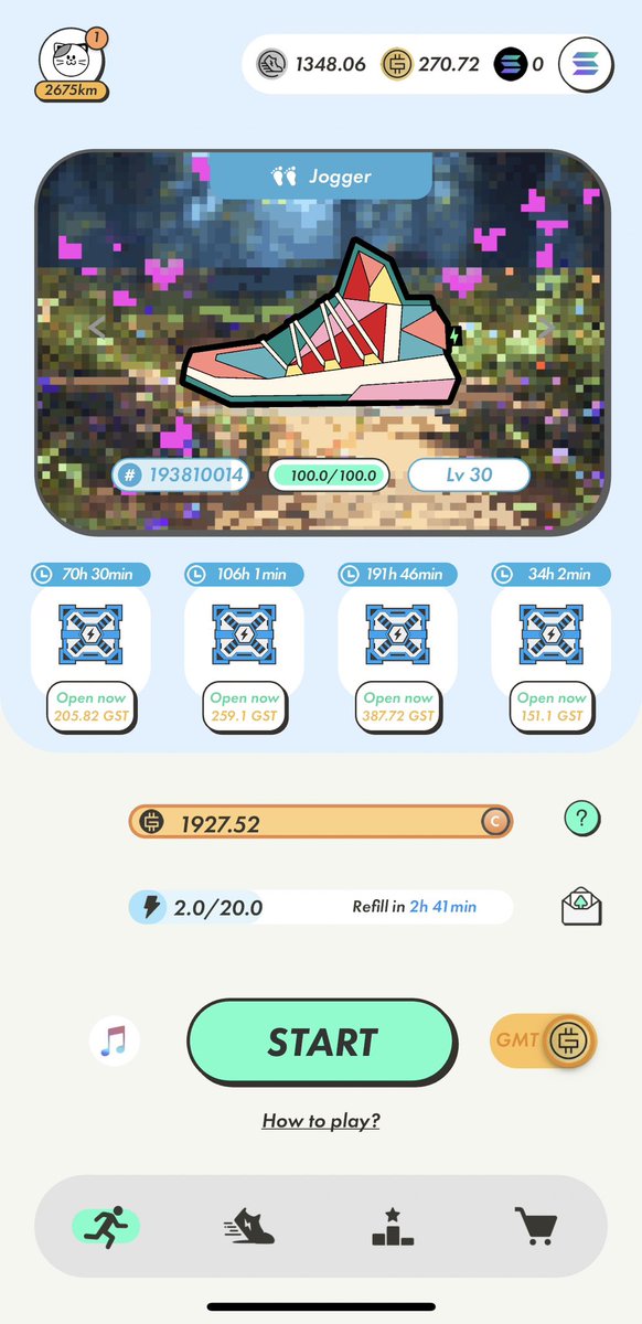 4118231018's tweet image. 本日M2E再開して
1年連続を迎えました🫡

1日も休まず実施が出来たのは
私自身が一番びっくり( ﾟ∀ﾟ)

#RunBlox から始まり 
#STEPNGO まで現在プレイ中。
これからもまだまだ続けます( *˙ω˙*)و

歩行時間　500時間
歩行距離　2675km
獲得 #GMT 1927枚＋MB中身売却分

#SuperWalk #StepApp #STEPN