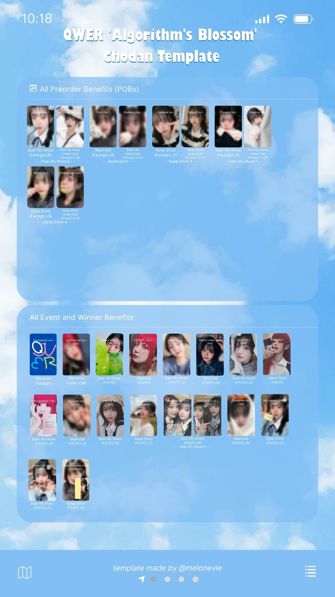 QWER 'Algorithm's Blossom' Photocard Template Chodan and Magenta +