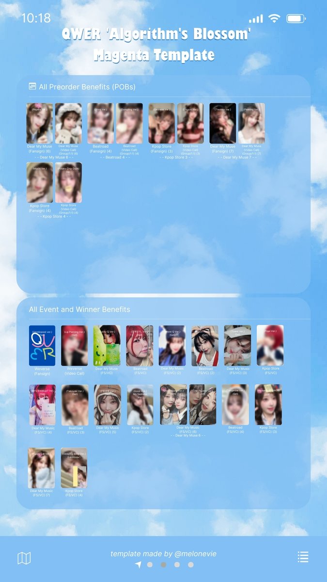QWER 'Algorithm's Blossom' Photocard Template Chodan and Magenta +