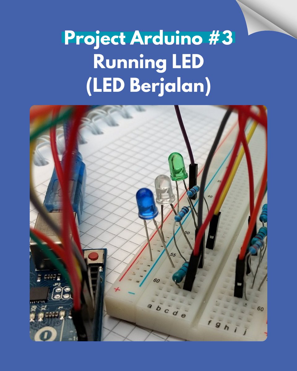 fqr_aaa's tweet image. Project Arduino #3 Running LED (LED Berjalan) #arduino #arduinoproject #arduinotutorial #arduinoindonesia #coding #codinguntukpemula #elektronika