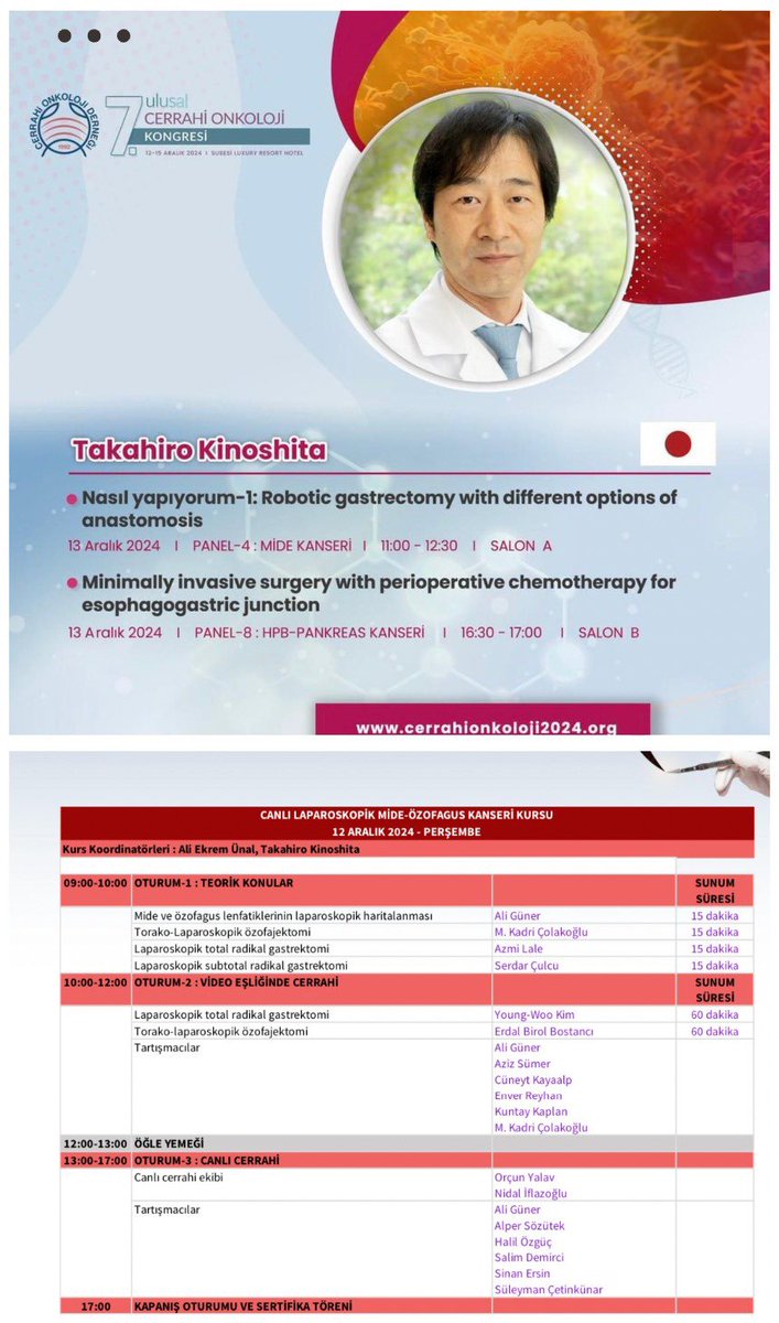 We will talk about gastric cancer eith legends. <a href="/Cerrahi_Onko/">Cerrahi Onkoloji Derneği</a> #surgicaloncology #gastriccancer #minimallyinvasivesurgery #midekanseri
