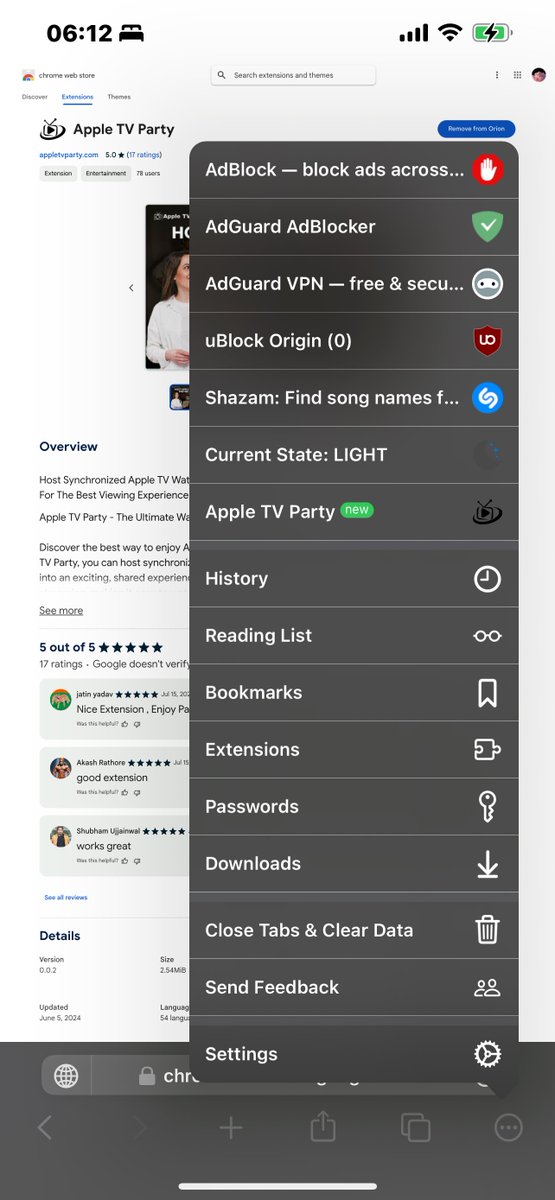 youngkenz4's tweet image. I just discovered a new iOS browser in beta that fully supports Chrome and Opera extensions—a first, as far as I know, and a pretty impressive feat!❤️🔥
#orionbrowser #iOSapps #iPhone