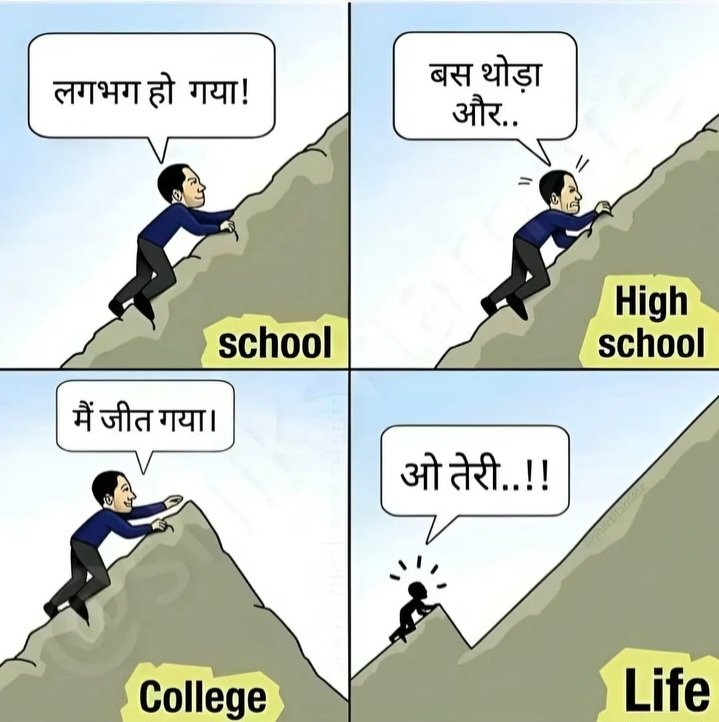 Life is a never-ending climb! Just when you think you've reached the top, there's always another mountain to conquer. From school to high school, college, and beyond, the journey never stops. Keep climbing! 💪 #lifejourney #keepclimbing #nevergiveup #lifejourneyquotes