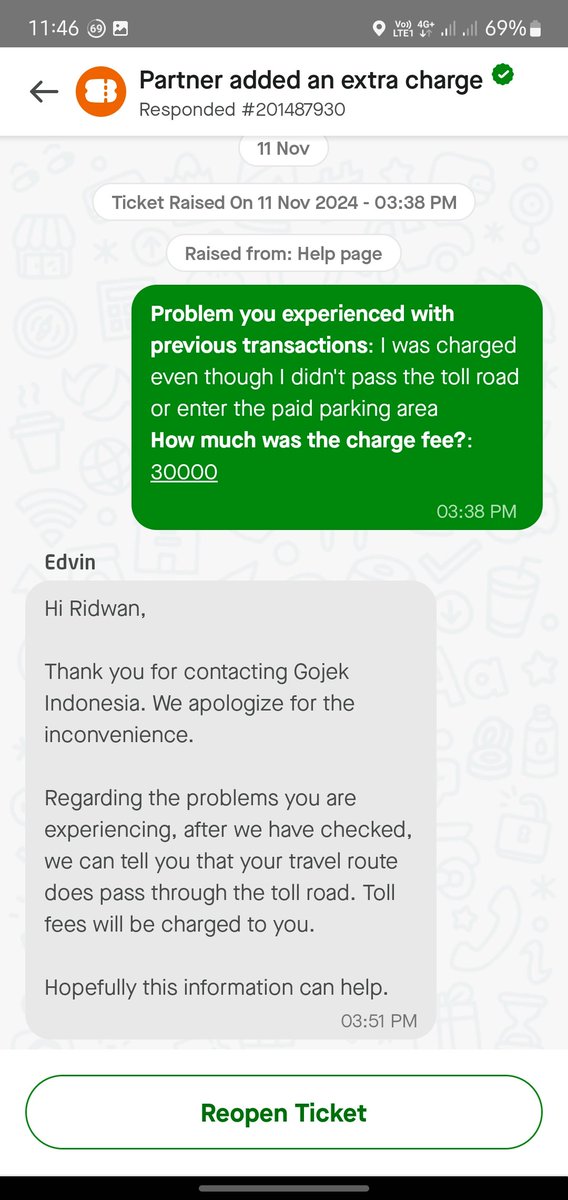 blackened_jack's tweet photo. @gojekindonesia 

Saya baru aja kemarin tgl 11 Nov 2024 mengalami hal tdk enak. Saya pesan Go car dg tujuan Kemang Mall Jaksel dr Gunung Sindur. Supir bertanya mau lewat mana, saya bilang terserah masnya aja. Akhirnya supir ambil jalan non tol. Saya enjoy aja, toh tarif sama. https://t.co/IF4mjuh3Lq
