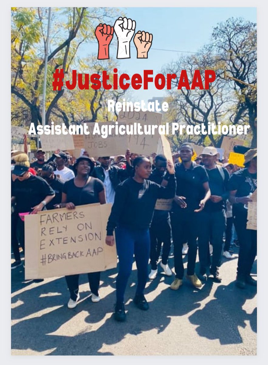 pat20916's tweet photo. #UnemployedAgricPractictioners
We stand united in our determination to hold our government accountable for its promises to unemployed agricultural graduates. BRING BACK AAPs.
#UnemployedAgricGraduates 
@CyrilRamaphosa
@PresidencyZA
@DOAgov_ZA
@jsteenhuisen
@Treasury_RSA https://t.co/l4kiAATz59