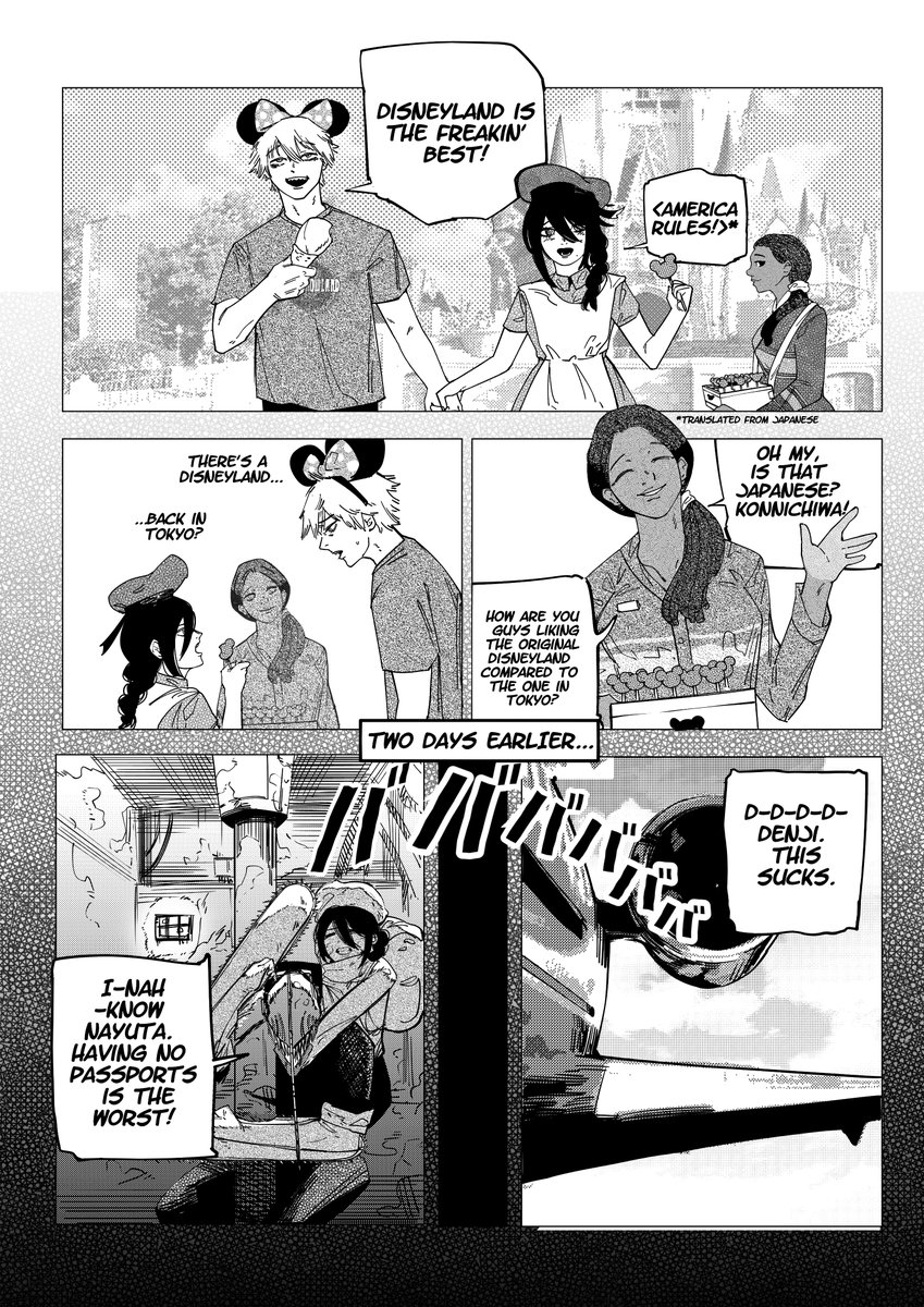 NeitheYAGI's tweet photo. Denji and Nayuta vs Disneyland

story : @oro_juice #chainsawman https://t.co/aYhdZKJgT6