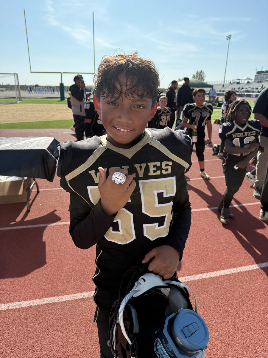 Congrats to my nephew and the Wolfpack football team. Sacramento Youth Football League Champions, big deal Sua Jr.!! #CoachesRecruitThisBallerAlready #Proudofyou