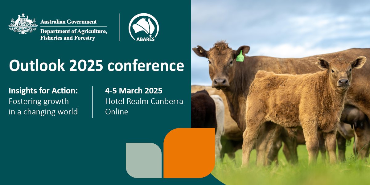Super Early Bird specials are now available: <a href="/ABARES/">ABARES</a> Outlook 2025 Conference.

Lock in your spot at Australia’s top conference for agriculture, fisheries &amp; forestry insights: 4-5 March in Canberra &amp; online.

Registration options, pricing &amp; program info at: brnw.ch/21wOyuT