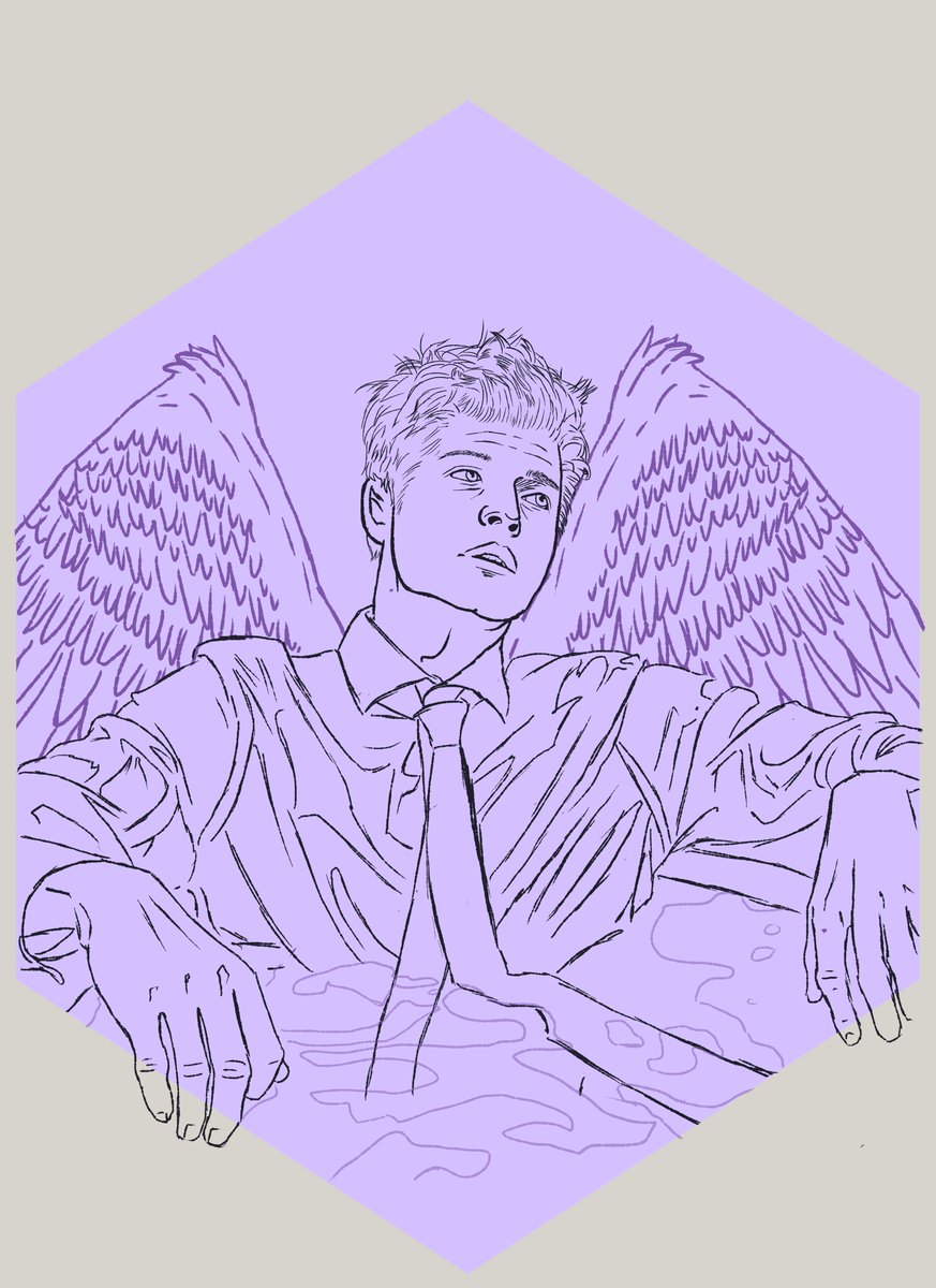 Zalias_N's tweet photo. line work done for Cas. Man my #Supernatural  hyperfixation is hitting hard. #castiel #SPNFamily #SPNChi #digitalarts #fanart https://t.co/Rl5HXAVZ1z