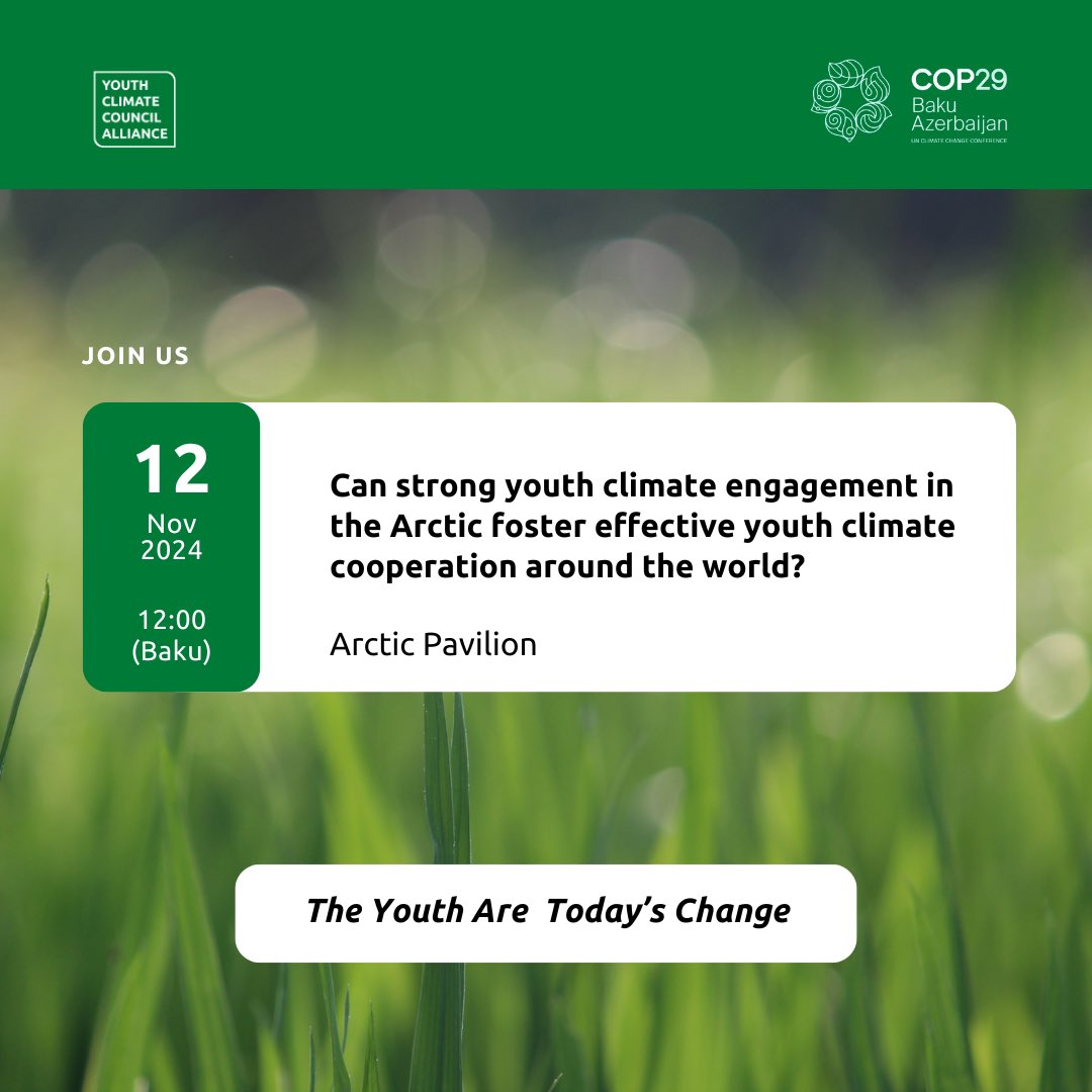 YCCGAlliance's tweet photo. We are back at it on Day 2 of #COP29 in Baku!
Youth are leading the way in climate action, innovation, and justice.
Stay tuned as young leaders continue to make an impact! 🌱✊
#YCCGA #COP29 #COP29Baku #YouthForClimate https://t.co/7NpdMhWbzZ