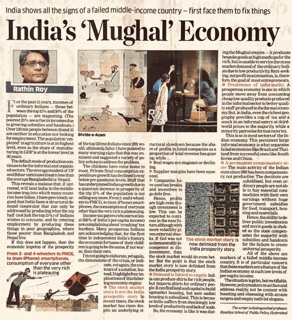 My latest column in the Economic Times.
 I have written extensively on this.
3 examples:
For more analytics in a capsule see:

nipfp.org.in/media/medialib…

nipfp.org.in/media/medialib…

For a detailed  exposition my 2020 Manthan lecture:

youtu.be/VQrzcr9H6bQ?si…

m.economictimes.com/opinion/et-com…