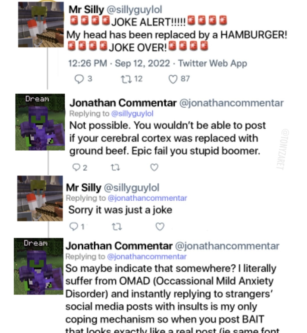 pecanxxrose's tweet photo. this is how dsmp felt Sometimes. and then bitches on twitter would say tommy deserved to be exiled over it https://t.co/hqlv6Ek7fj