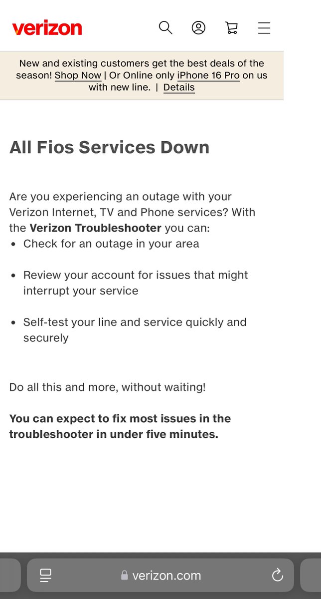 nikthehat's tweet image. JUST IN: Verizon Fios reports massive outage.
