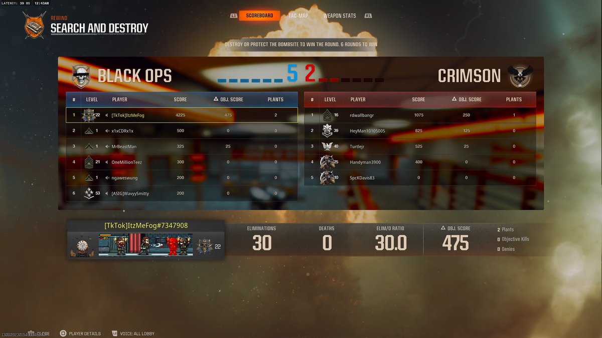 ItzMeFog's tweet photo. I GOT THE WORLDS FIRST SEARCH AND DESTROY NUKE IN BLACK OPS 6!!! #worlds1st #BlackOps6 #warzone https://t.co/1iHjYiEnnO