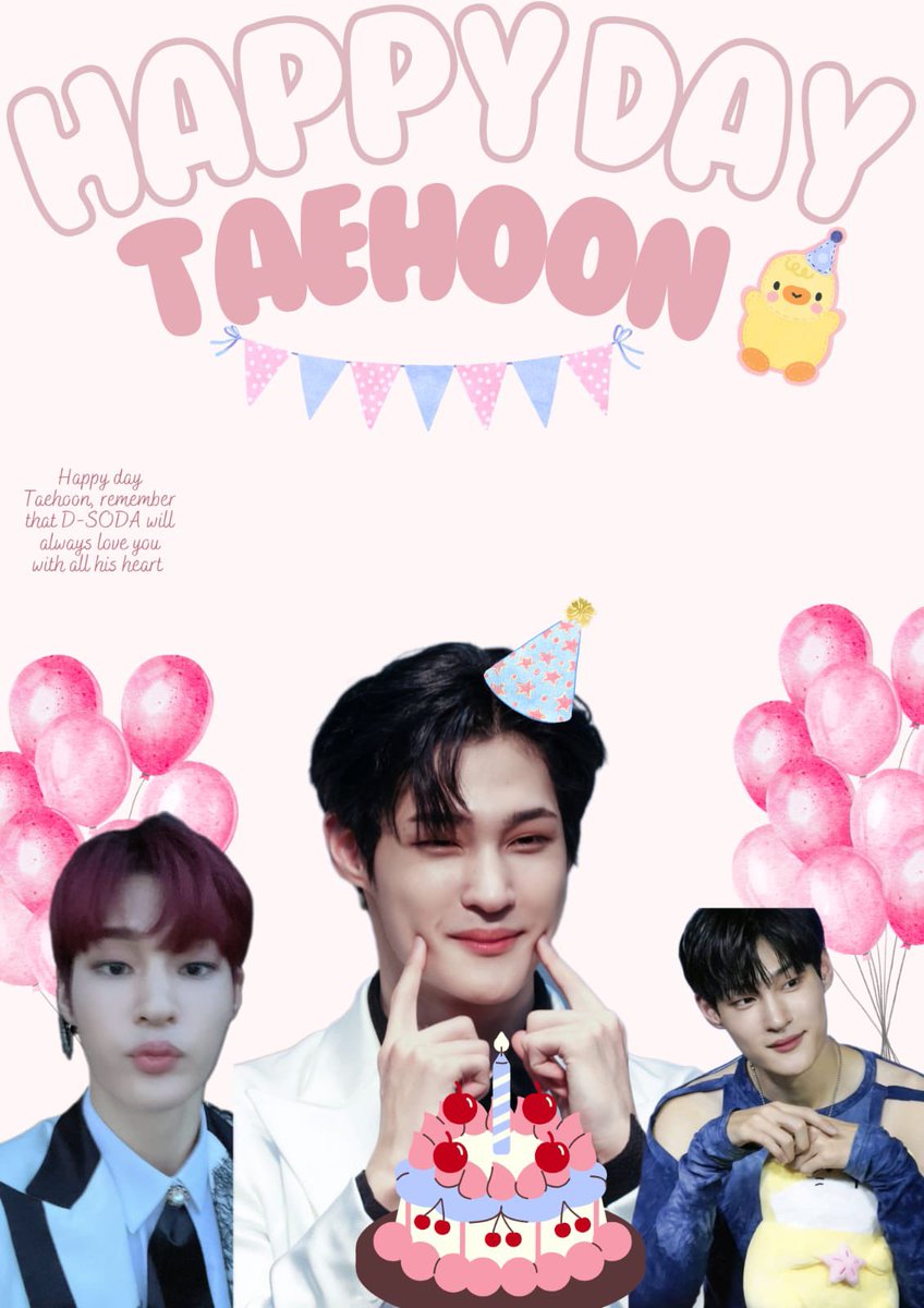 Feliz cumpleaños a nuestro dulce #Taehoon!!!!!🥳❤️🐣🐯🎉🎉🎉🎉🎉🎉🎉

#DominicanSODA te desea lo mejor en cumpleaños y éxito en todo lo que te propongas; también te deseamos muchos años más para que sigas haciendo lo que amas y todo lo que te hace feliz ❤️🎉🍯

#HAPPY_TAEHOON_DAY