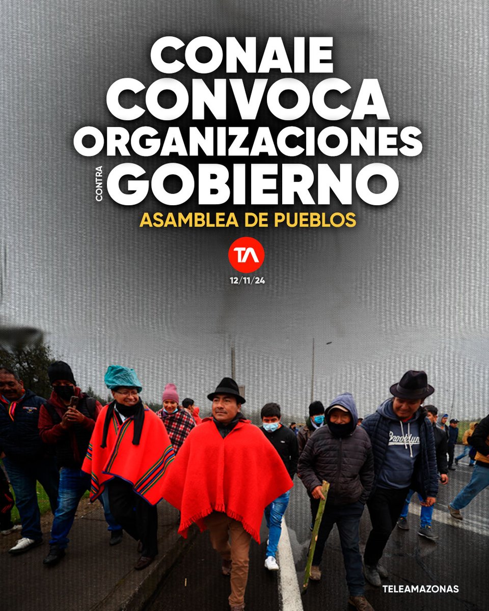 #ATENCIÓN | La Conaie llama a organizaciones sociales para definir acciones contra el Gobierno de Noboa ow.ly/7cEO50U4QjE