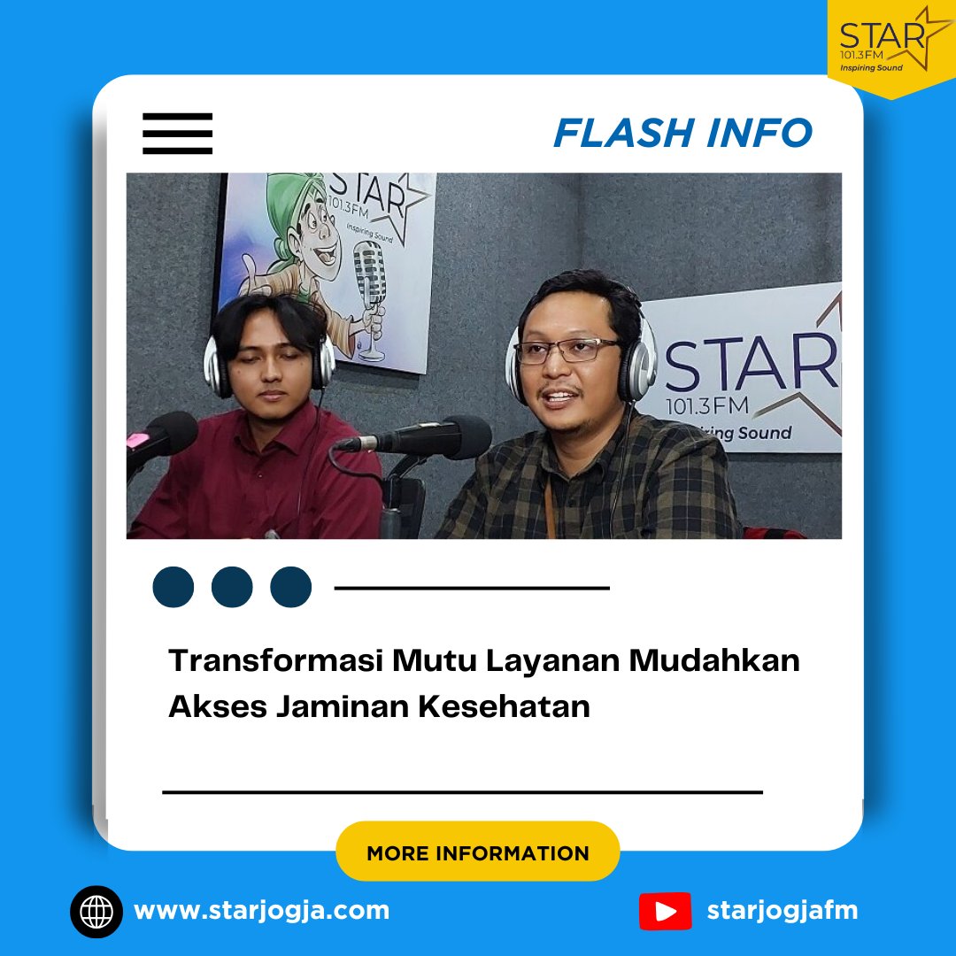 starjogja's tweet photo. Melalui transformasi ini, BPJS Kesehatan bertujuan untuk memberikan pelayanan yang mudah diakses, cepat pelayanannya, dan setara untuk setiap peserta Jaminan Kesehatan Nasional (JKN).

https://t.co/dBQqAzY5Lo https://t.co/AkRnNa7VNR