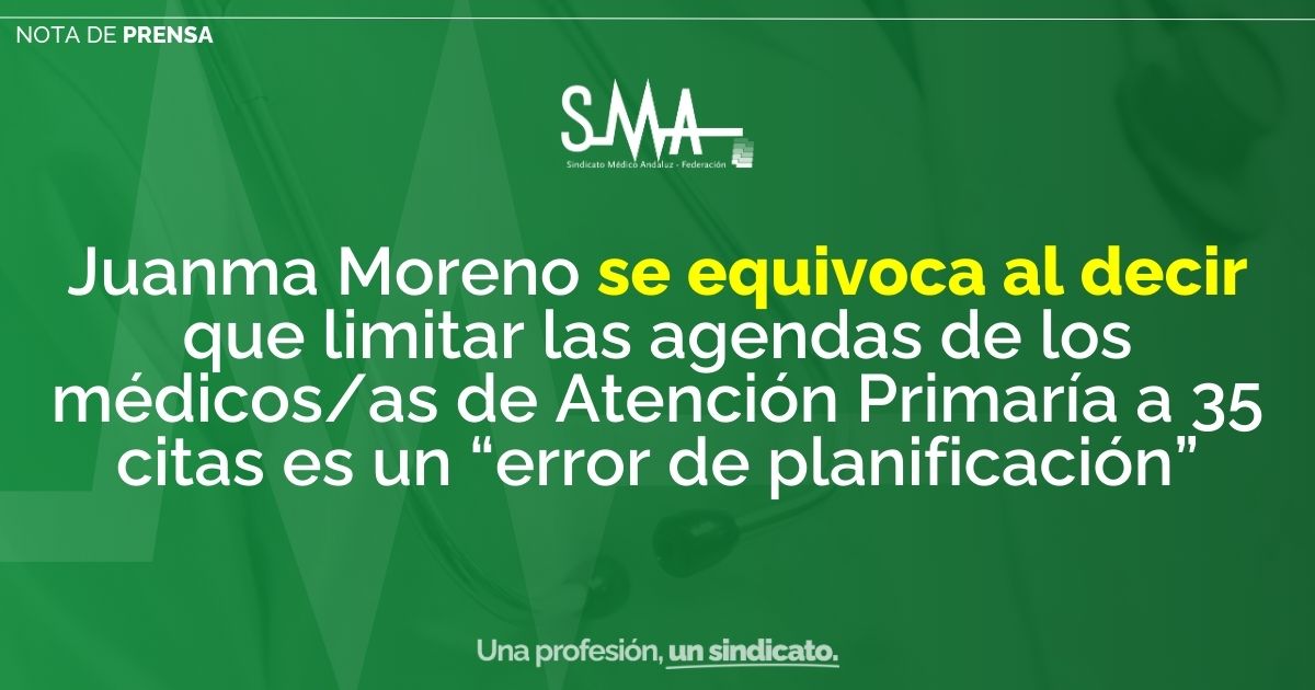 Sindicato Médico Andaluz (@smandaluz) on Twitter photo 🟢 El mayor error de Juanma Moreno
✍️ Andalucía se queda sin médicos mientras el SAS destina cientos de millones de euros a reforzar las plantillas de otras categorías profesionales.
Más información en ➡️ smandaluz.com/nota-prensa-ma… 🟢 El mayor error de Juanma Moreno
✍️ Andalucía se queda sin médicos mientras el SAS destina cientos de millones de euros a reforzar las plantillas de otras categorías profesionales.
Más información en ➡️ smandaluz.com/nota-prensa-ma…