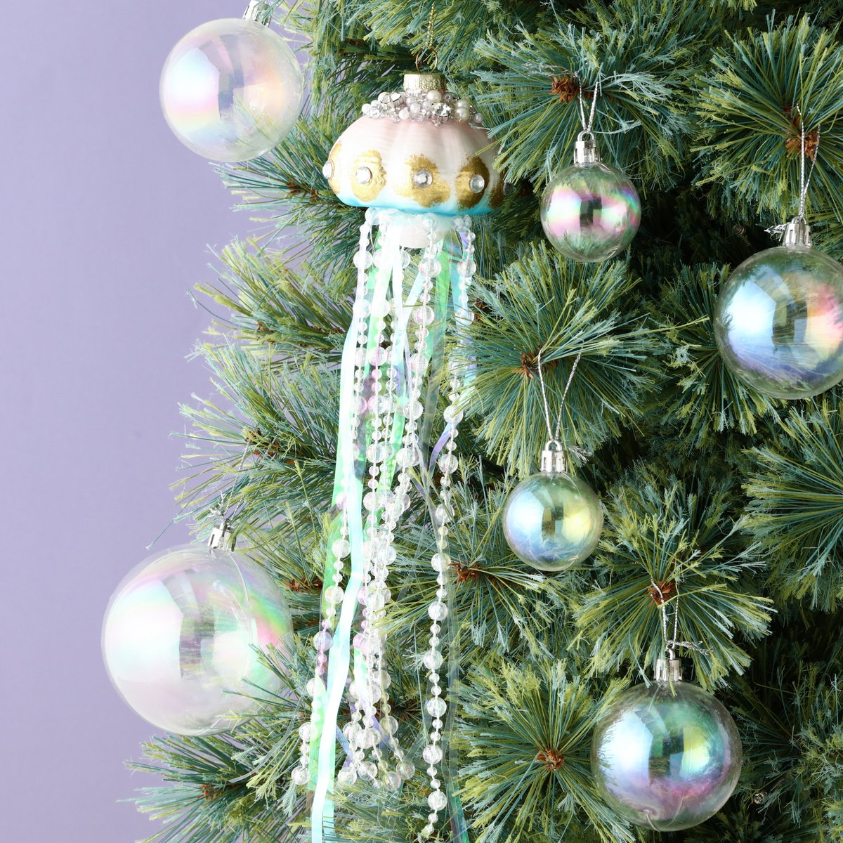 ガラス製ゴールドのクラゲクリスマスオーナメント ちょっぴり個性的なオーナメントで 自分らしくクリスマスを彩ろう