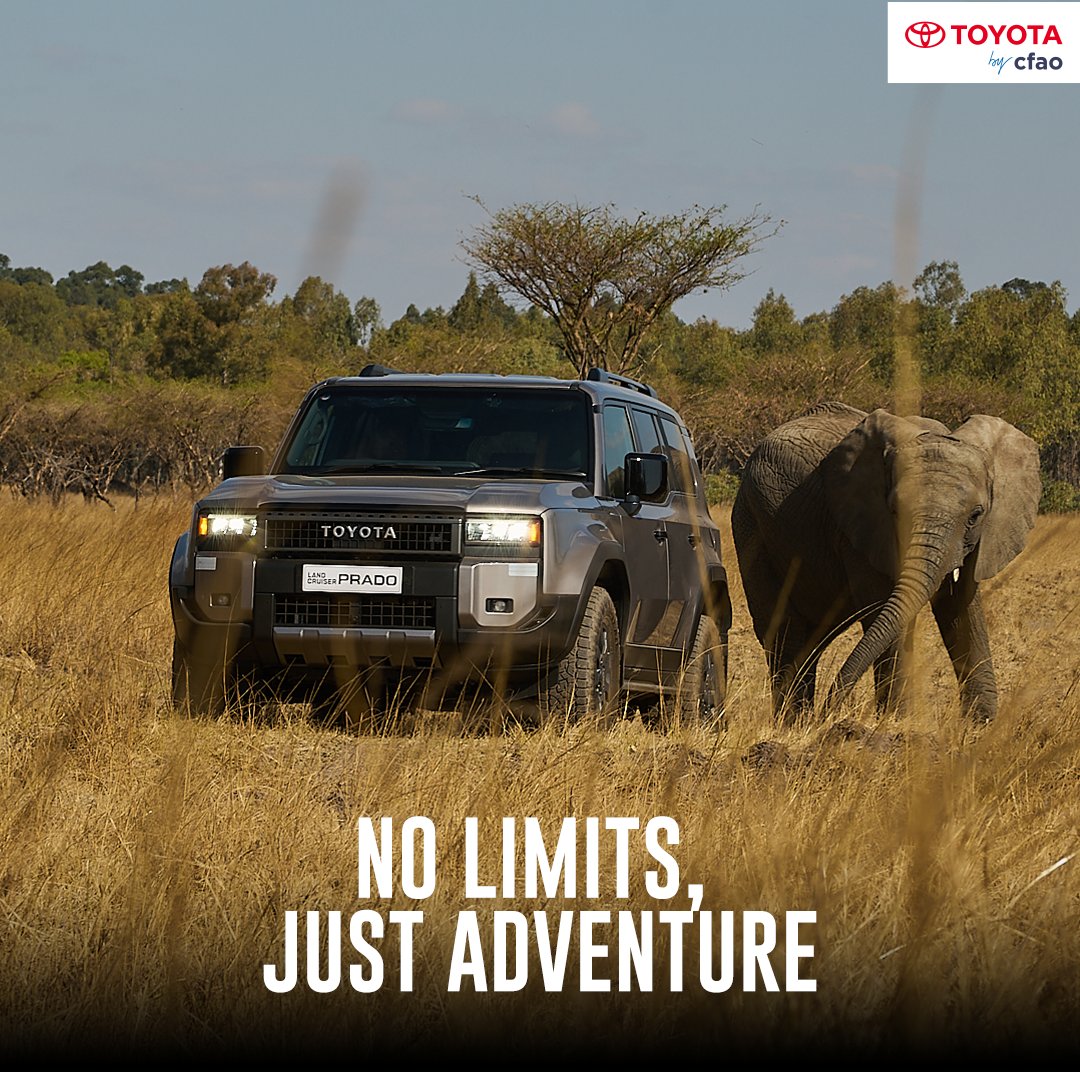ToyotaCFAOKE's tweet photo. Dreaming of the wild? The New Generation Land Cruiser Prado is here to make it a reality! With powerful off-road capabilities, Crawl Control, and a robust suspension, there’s no limit to your adventures. Book a test drive: https://t.co/bBDYwnewT5 

#CFAOMobilityDrivesKenya https://t.co/hb4XQoQikS