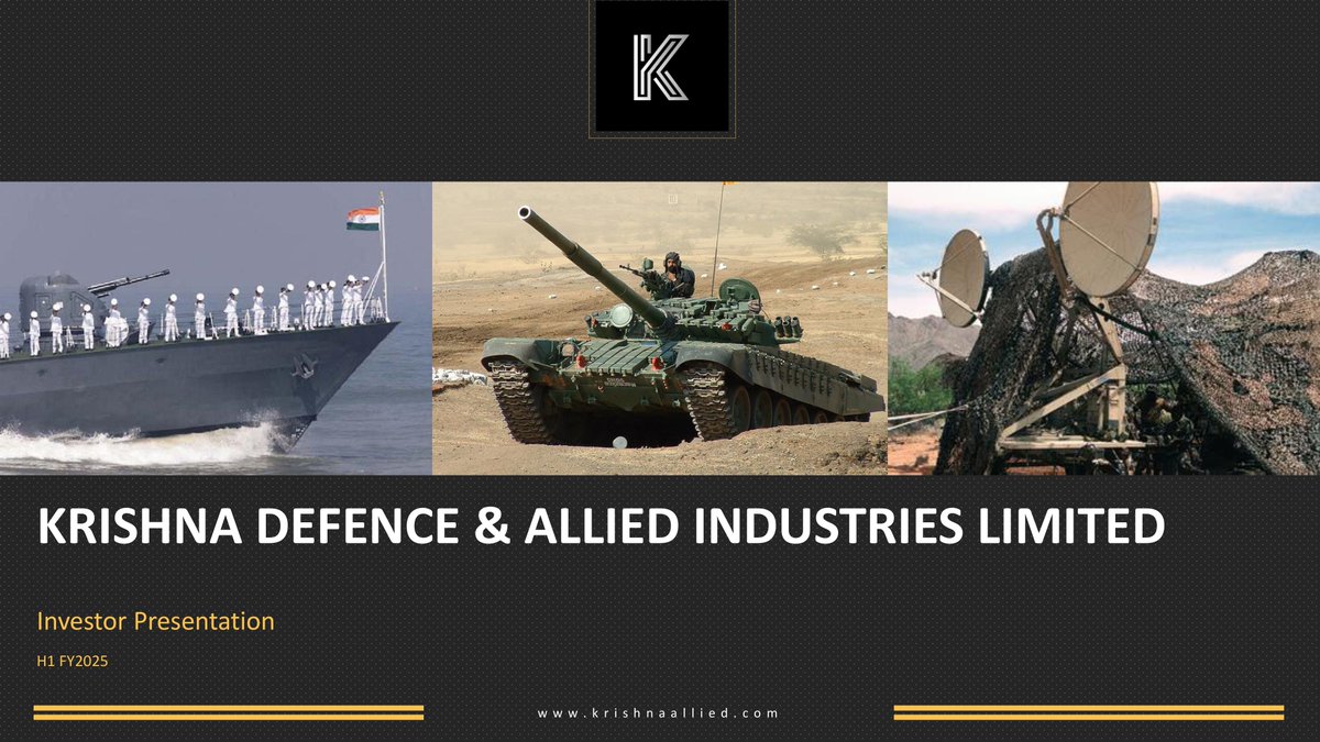 nileshkurhade's tweet image. 📌 Krishna Defence and Allied Industries Ltd. informed the exchange about the filing of its Earning Presentation for the half-year ended 30.09.2024. The company provided financial details and performance insights for the period. #SME #KRISHNADEF 📊📈

Highlights: 

- Company…