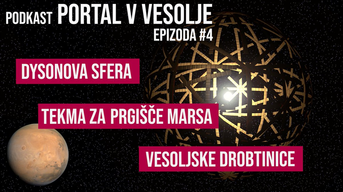 V novi epizodi podkasta Portal v vesolje beseda teče o tem, kako najti  tehnološko napredne vesoljce in o kitajski napovedi, da bodo že leta  2028 skočili na Mars in se nazaj vrnili z vzorcem Rdečega planeta.

portalvvesolje.si/novice/2024/Po…