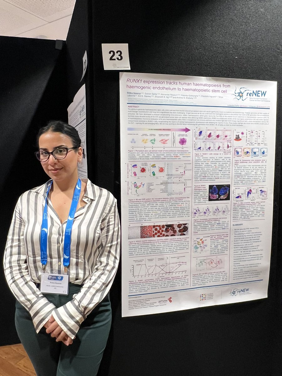 Tomorrow is the last chance to discuss my poster #23 at #asscr2024 <a href="/theASSCR/">ASSCR</a> in Adelaide!
Talk to me about iPSC differentiation into blood, haemogenic endothelium and getting involved with the ASSCR ECR activities in Victoria!